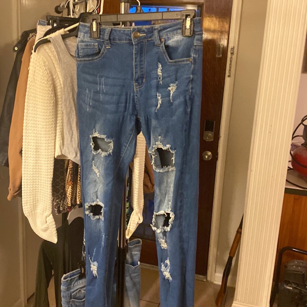 Distressed jeans